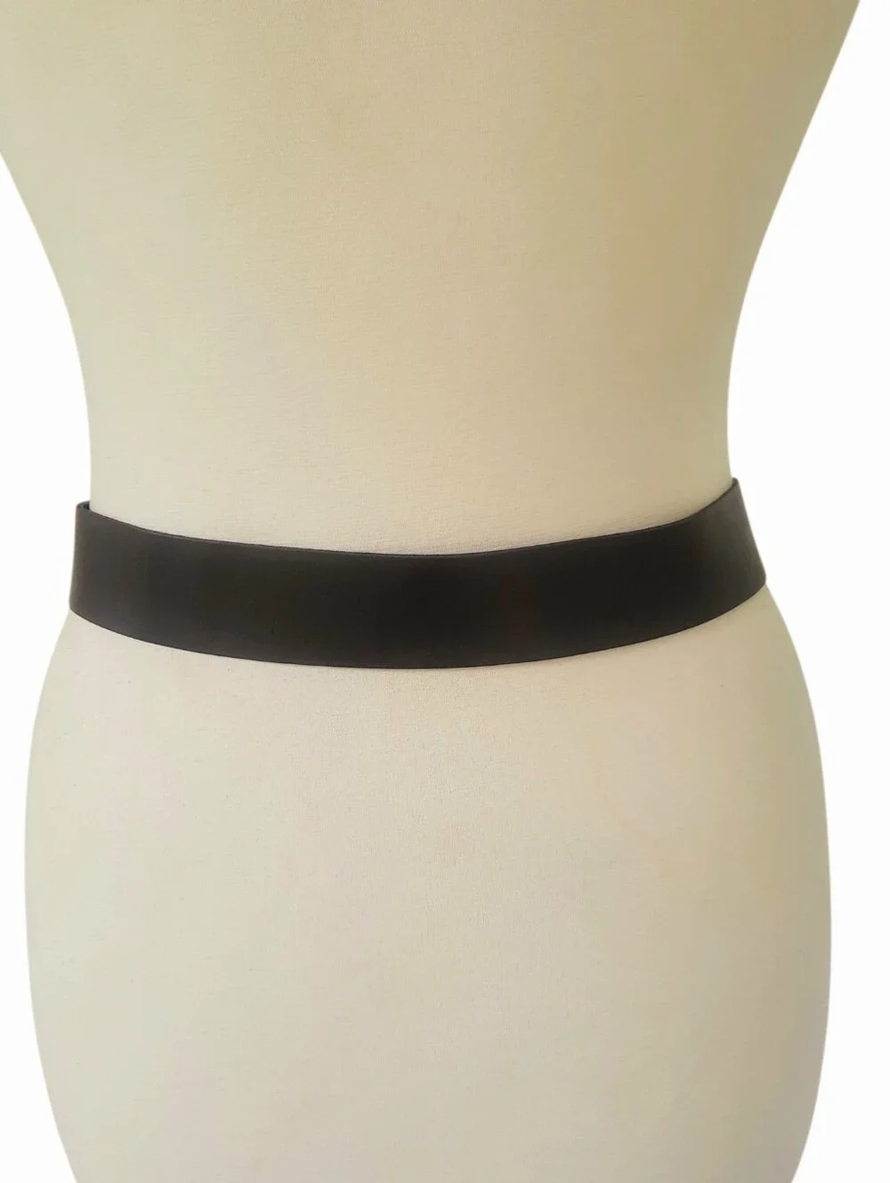 Vtg MAURICES Brown Wide Leather Belt w/Antique Brass Square Filigree Buckle Sz L